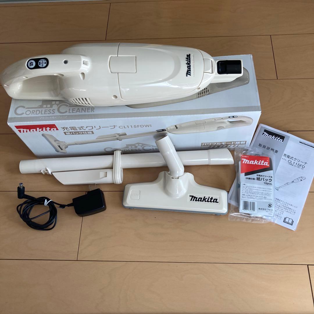 マキタ コードレスクリーナー 紙パック充電機内蔵CL115FDWI スタンド付き