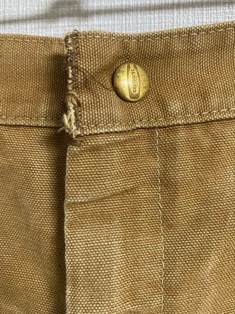 60s Carhartt デカCロゴ ダブルニー ブラウンダック W38xL30