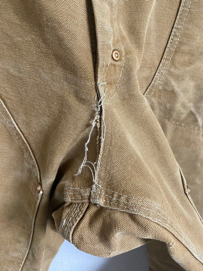 60s Carhartt デカCロゴ ダブルニー ブラウンダック W38xL30
