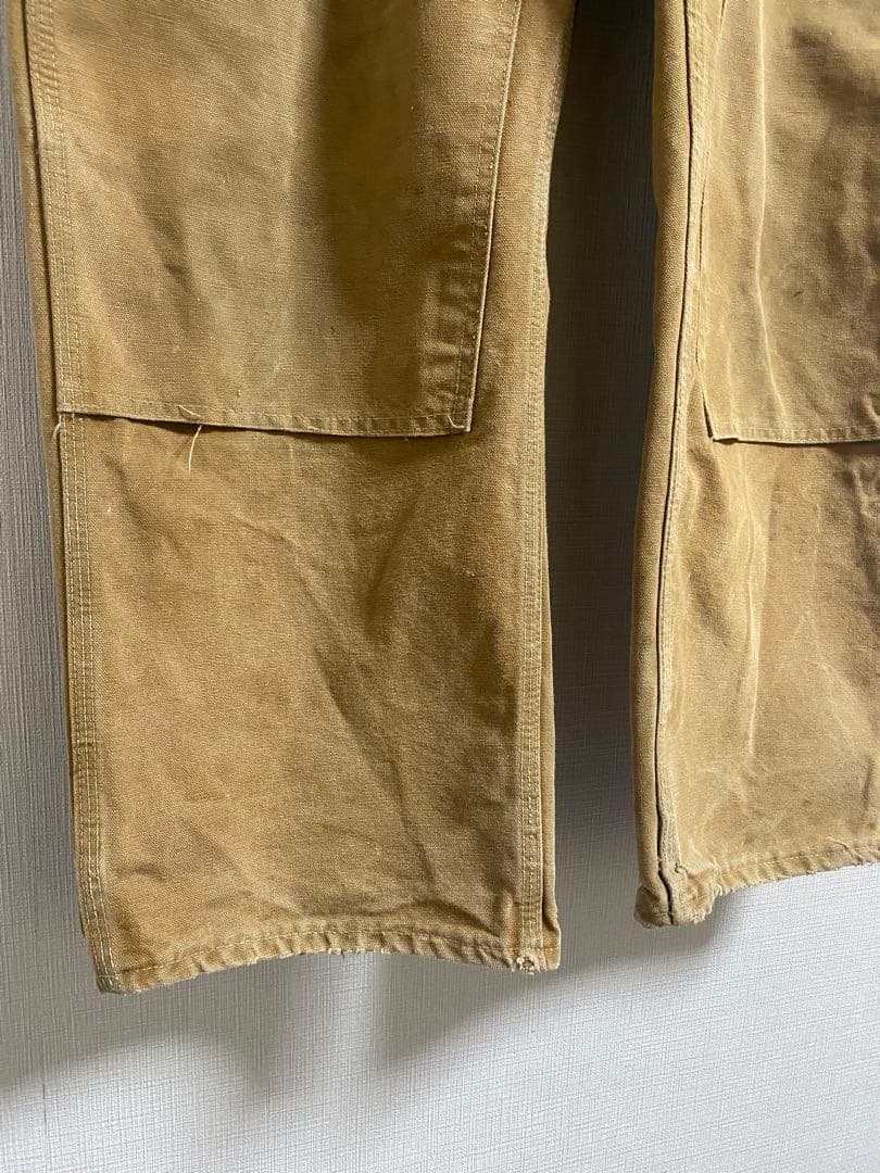 60s Carhartt デカCロゴ ダブルニー ブラウンダック W38xL30