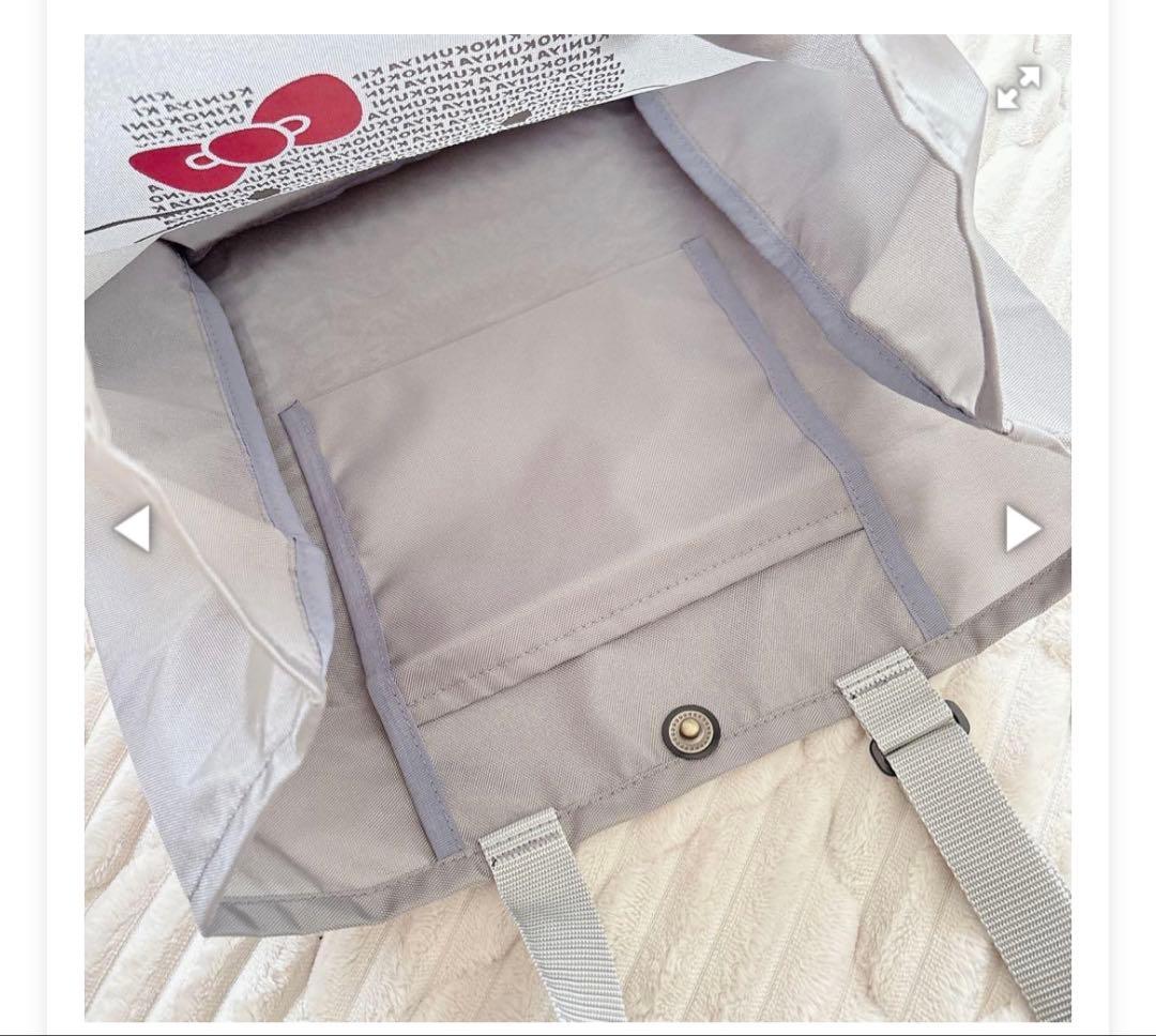 KINOKUNIYA ×ハローキティ　エコバッグ グレー L 紀伊國屋　サンリオ