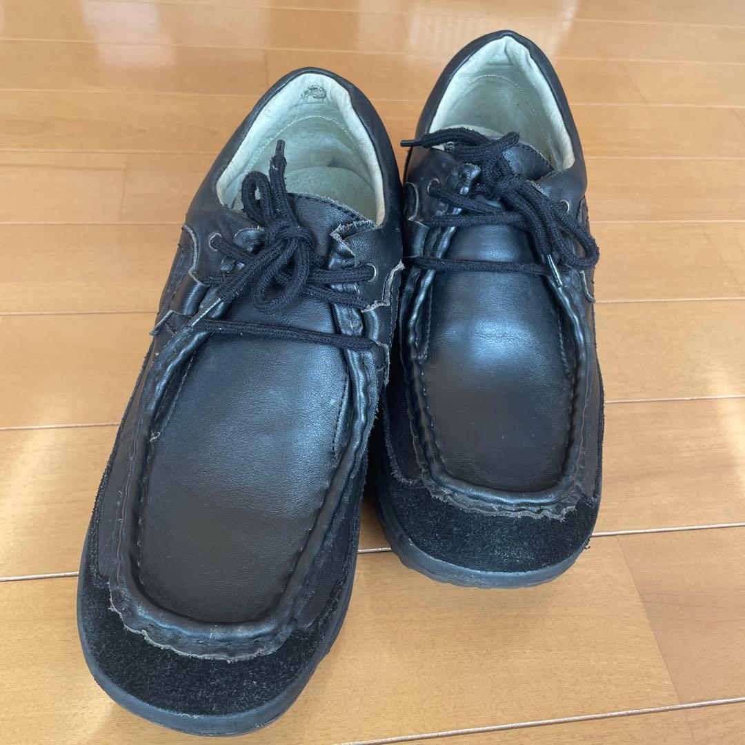 のさかストレッチウォーカー 41 黒 レザースエードシューズ インソールなし