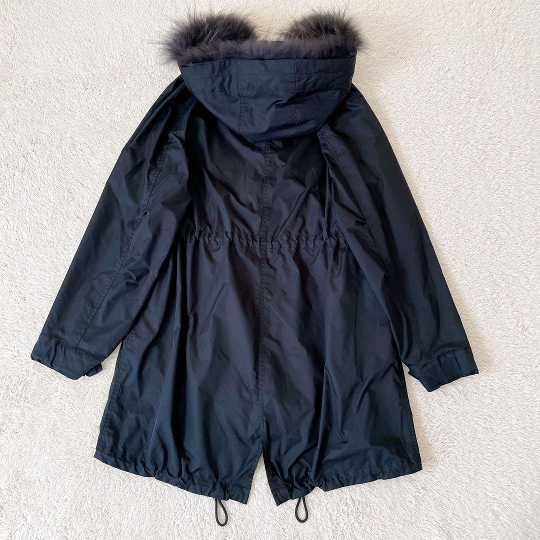 【美品】23区　洗える　モッズコート ダウン ファー ライナー 44 黒