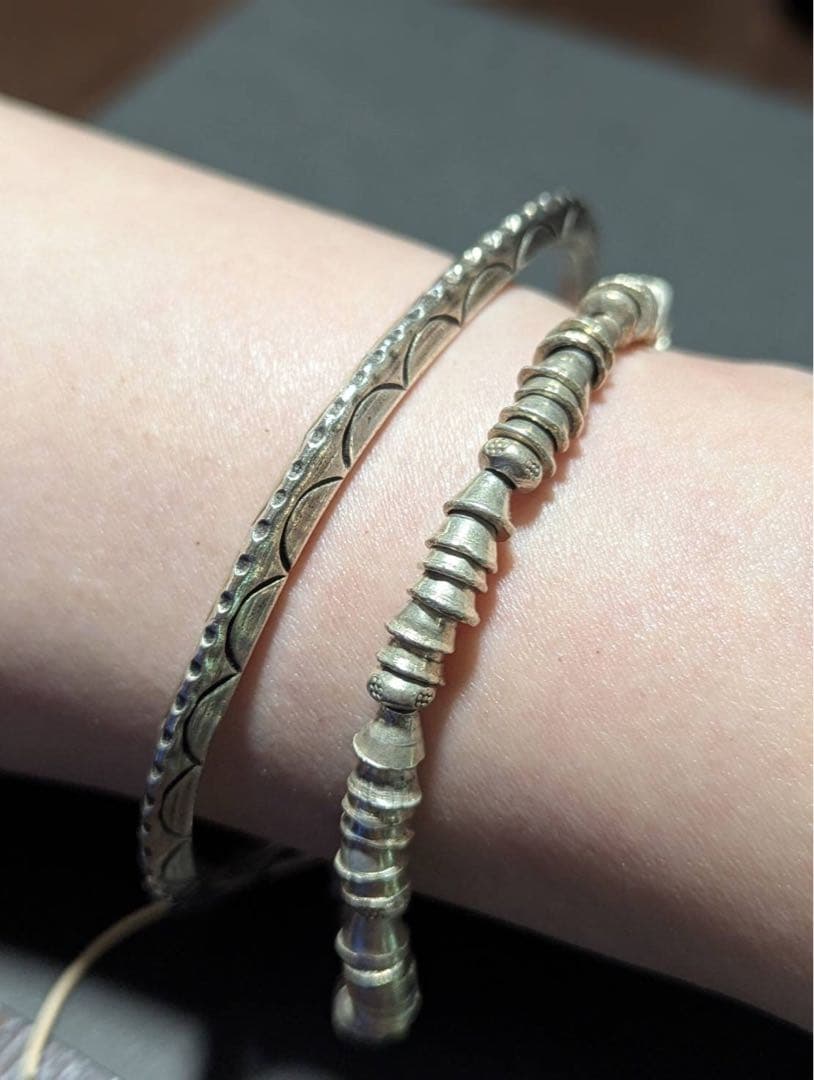 NAVAJO 925シルバーバングル &NORTH CAFEビーズ70psセット