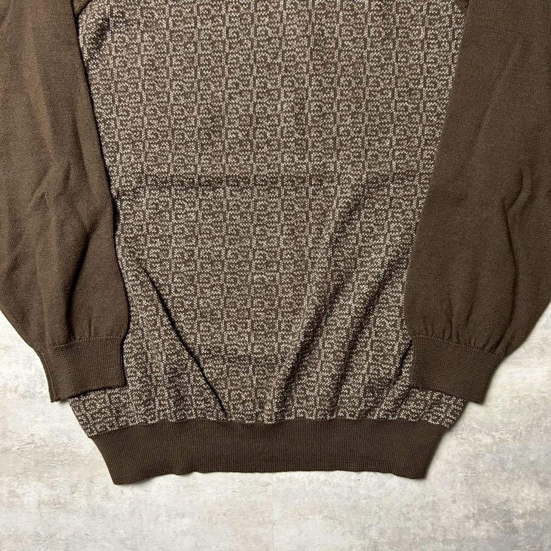 80s Monsieur givenchy ジバンシイ モノグラム柄ニット 総柄