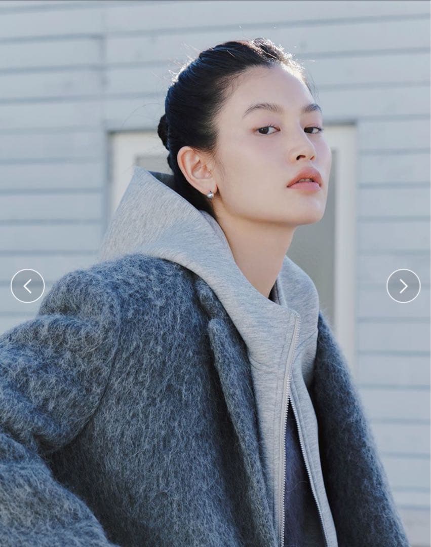 emmi シャギーテーラードジャケットコート