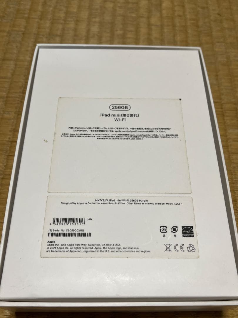 iPad本体 iPadmini 6 wifi 256GB