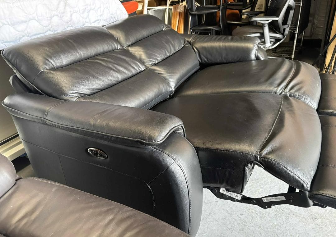 づかさん NITORI 電動リクライニングソファ 本革ソファ、幅156cm