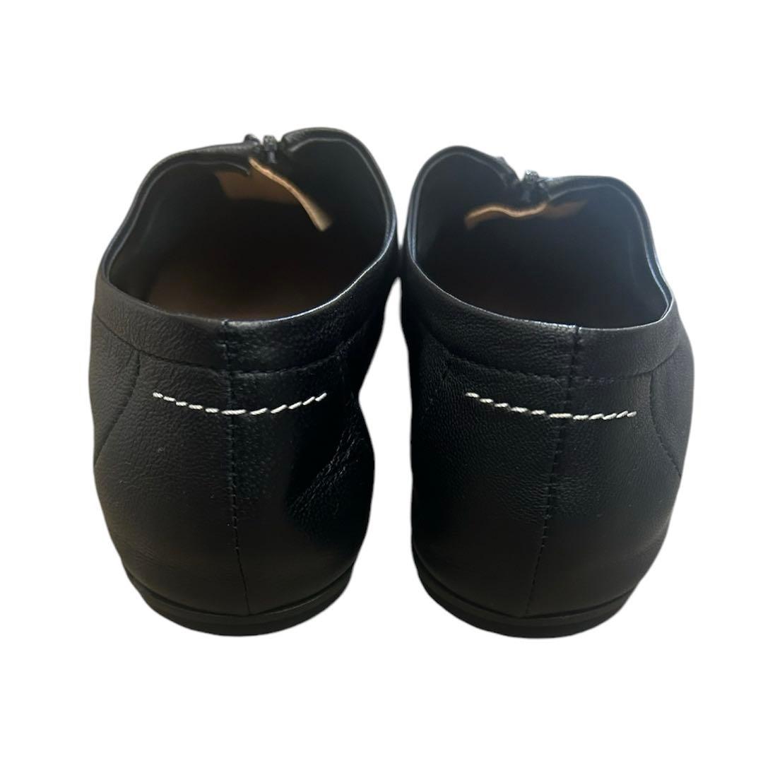 MM6 エムエムシックス　ジップレザーフラット シューズ　ブラック