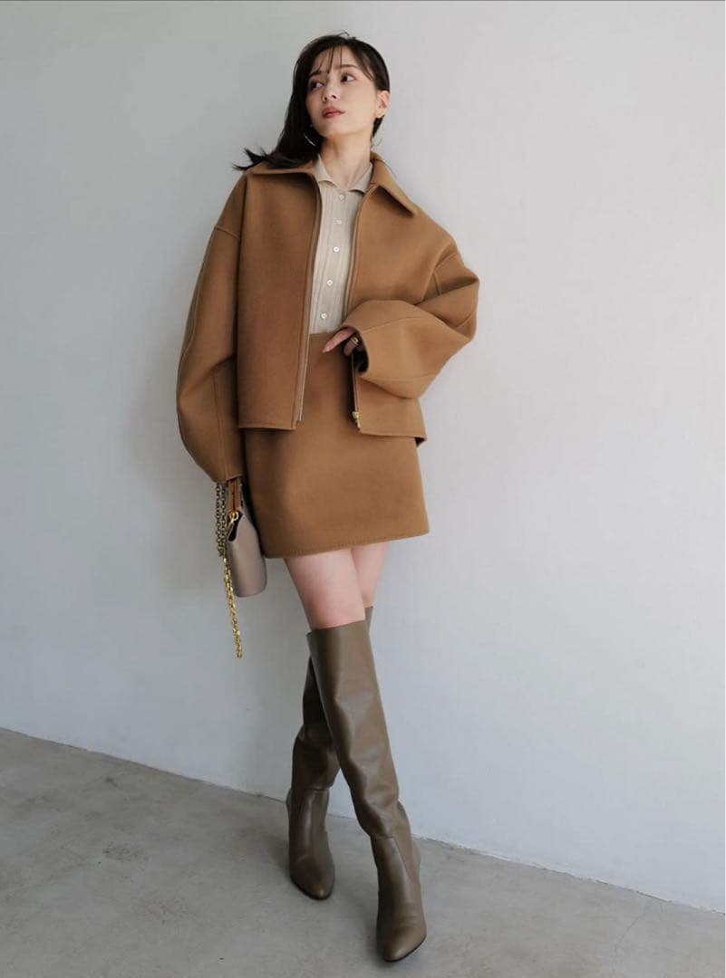 【anuans】リバーウールミニスカート