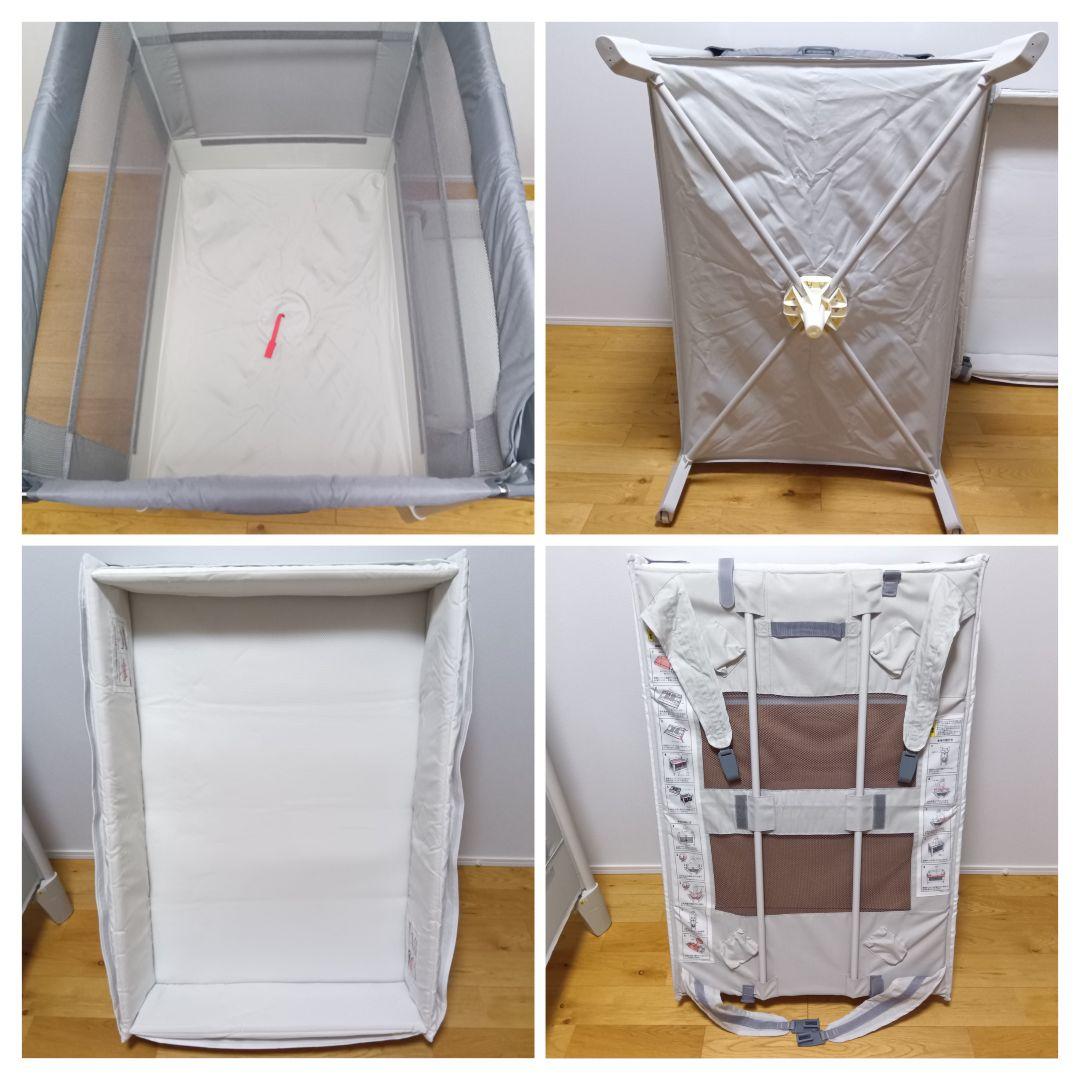 Aprica アップリカ ココネルエアーAB グレーベア ポータブルベビーベッド