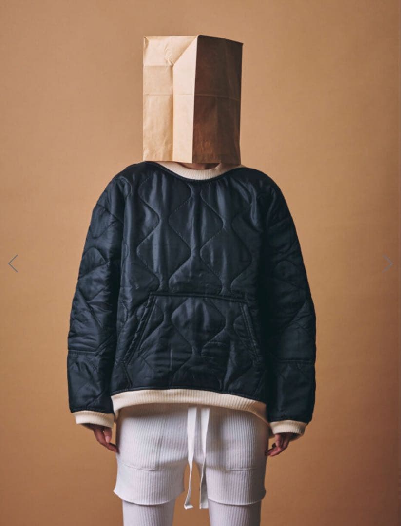 m.u × PRE_QUILTING LONG PULLOVER BK