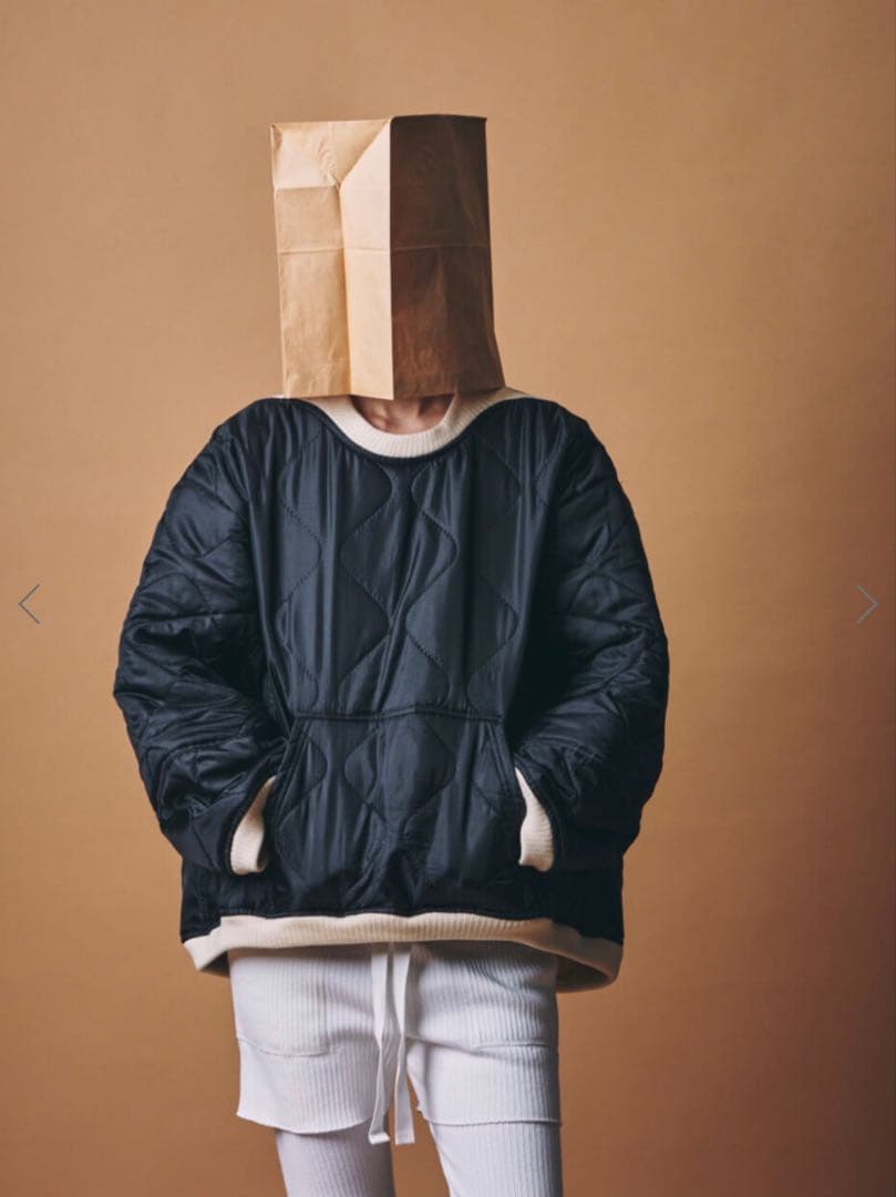 m.u × PRE_QUILTING LONG PULLOVER BK