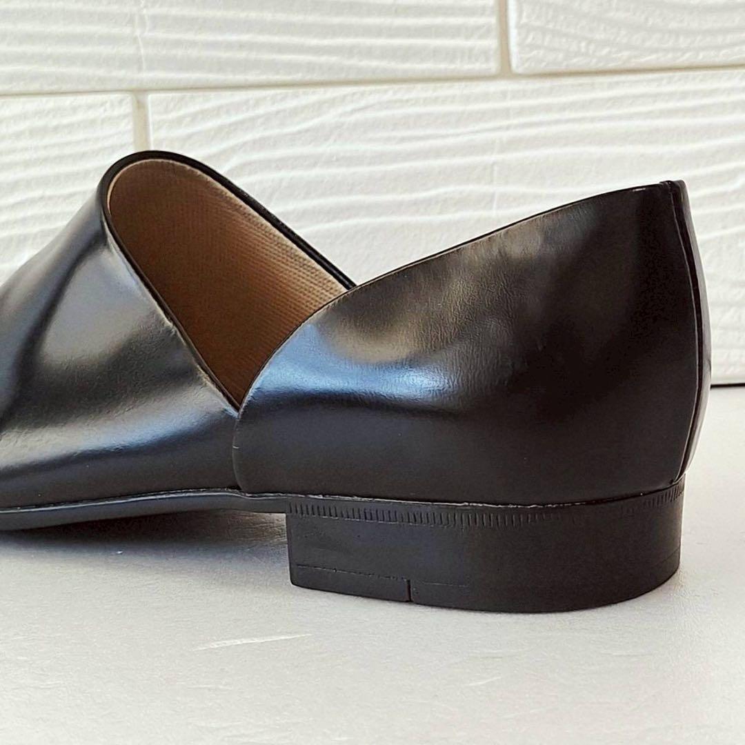 B2080【美品】ハルタ spock レザーローファー 25.5 EE 黒