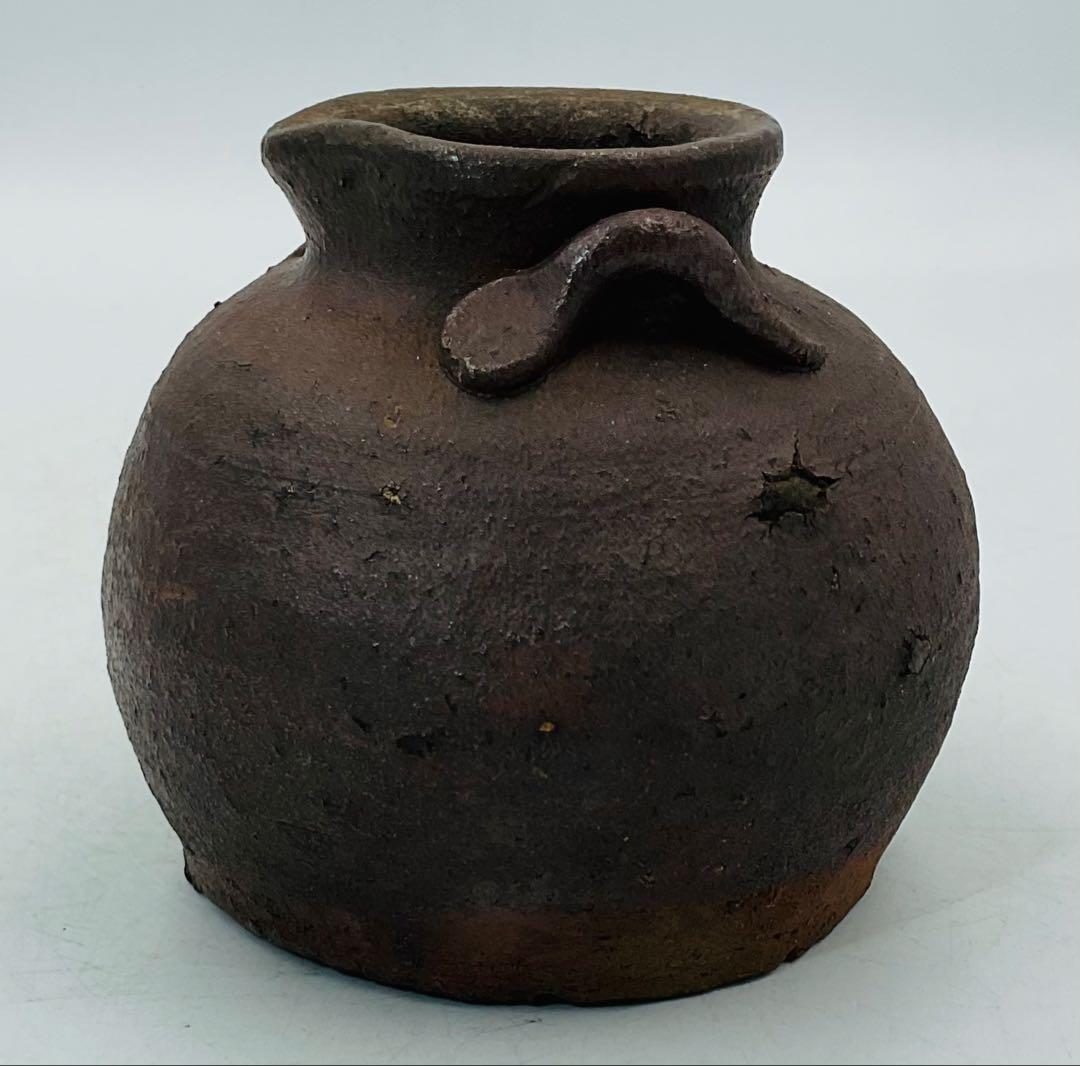 ★ 古越前焼　お歯黒壺　古備前　古丹波　古常滑　箱付【517】　★