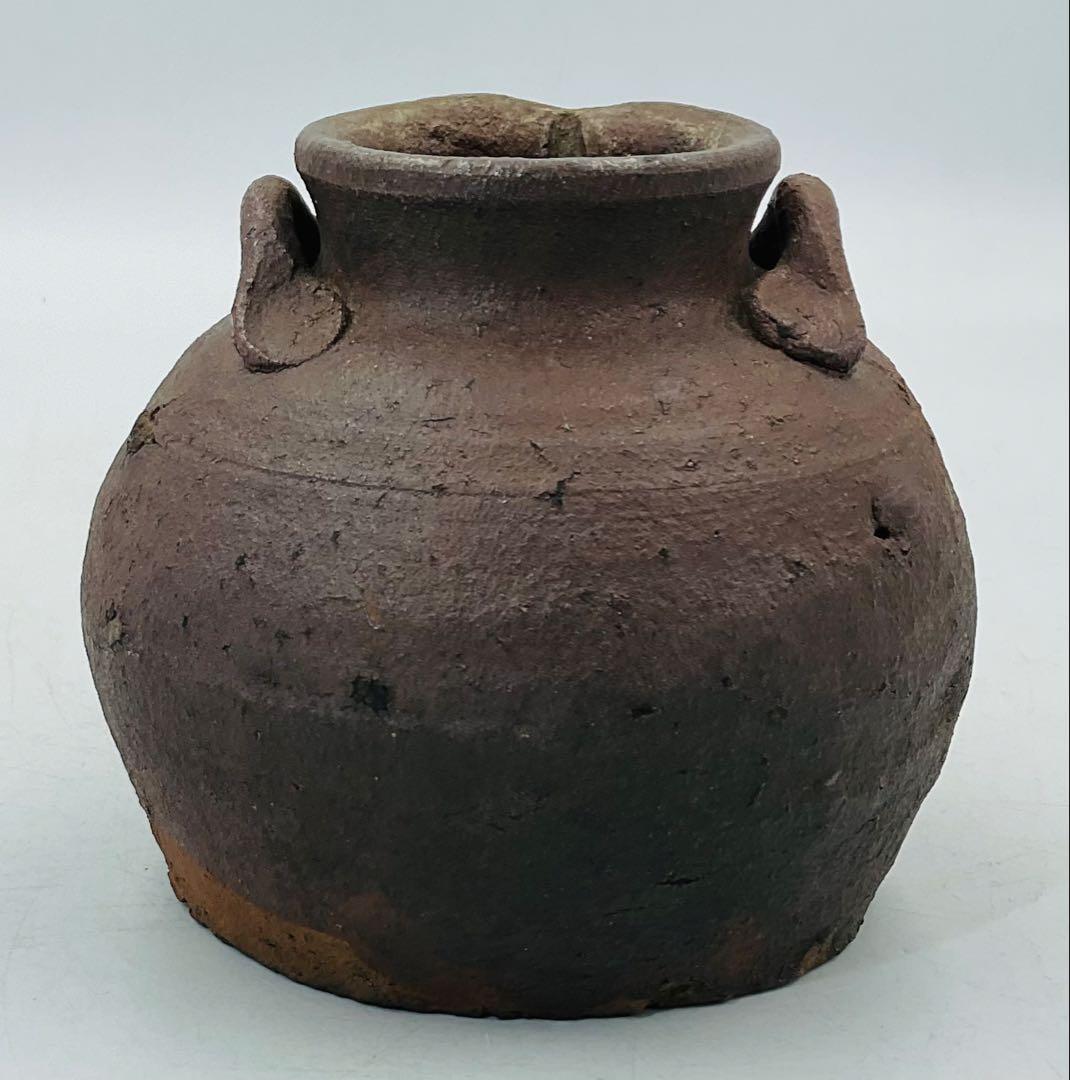 ★ 古越前焼　お歯黒壺　古備前　古丹波　古常滑　箱付【517】　★