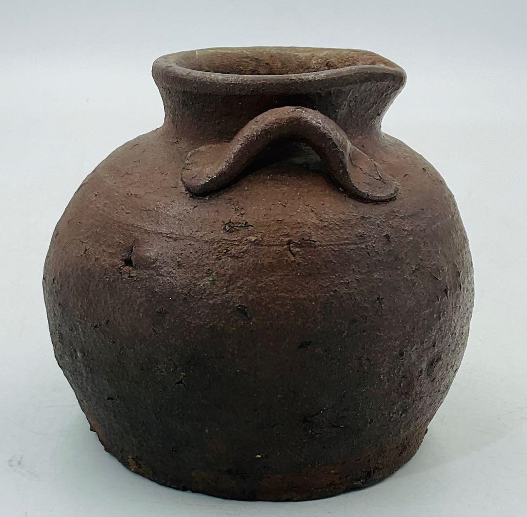 ★ 古越前焼　お歯黒壺　古備前　古丹波　古常滑　箱付【517】　★