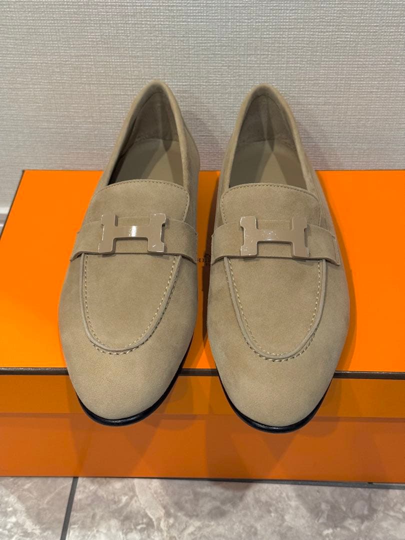 新品　エルメス　パリ　37 ベージュアルジル