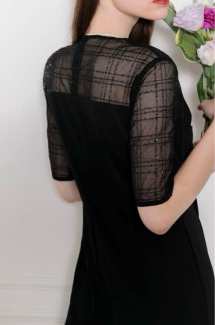 Leja キラキラ切替胸元デザインパンツドレス結婚式 パーティードレス