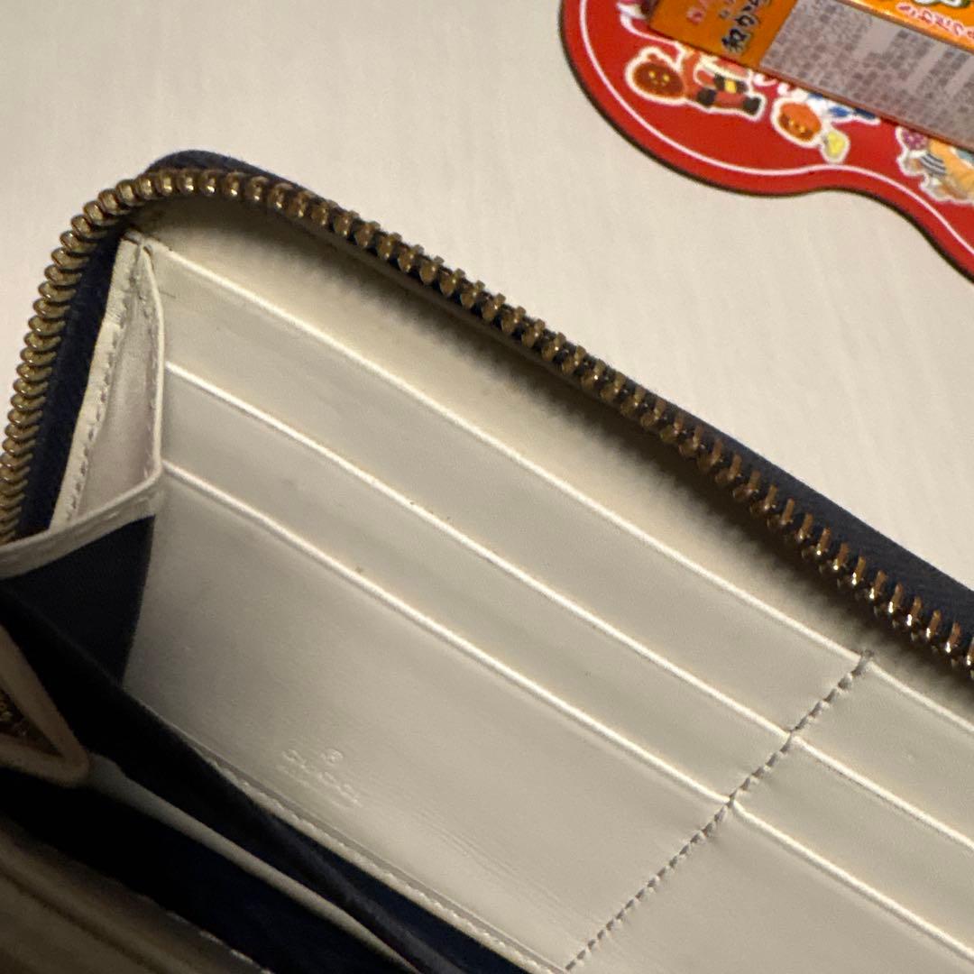 み*ー様 Gucci GGパターン 長財布 ベージュ/ネイビー