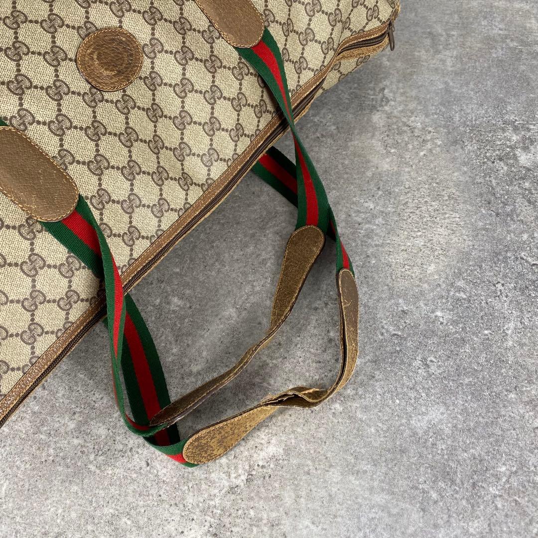 GUCCI オールドグッチ シェリーライン GG柄 PVC レザートートバッグ