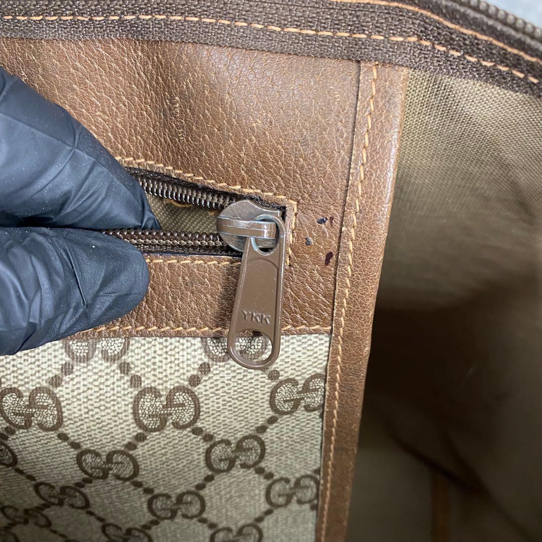 GUCCI オールドグッチ シェリーライン GG柄 PVC レザートートバッグ