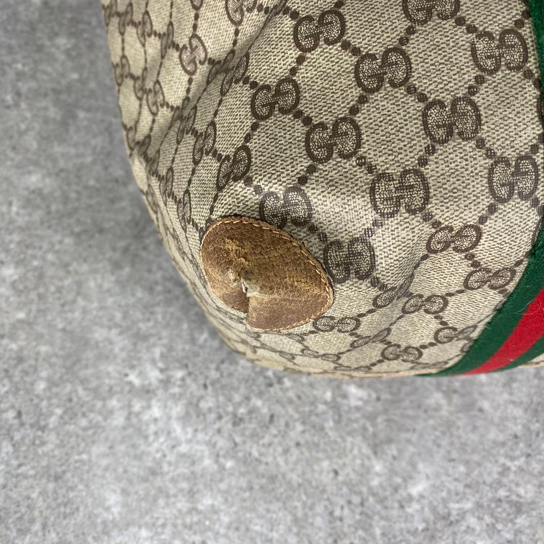 GUCCI オールドグッチ シェリーライン GG柄 PVC レザートートバッグ