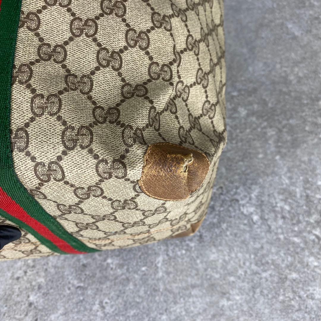 GUCCI オールドグッチ シェリーライン GG柄 PVC レザートートバッグ