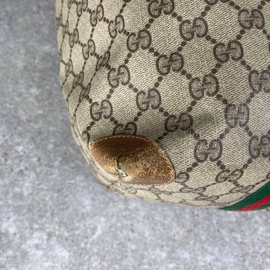 GUCCI オールドグッチ シェリーライン GG柄 PVC レザートートバッグ