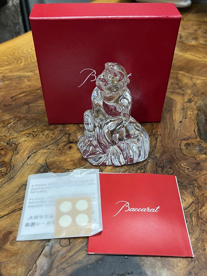 未使用！バカラ 置物 干支 猿 申 十二支 Baccarat 置物