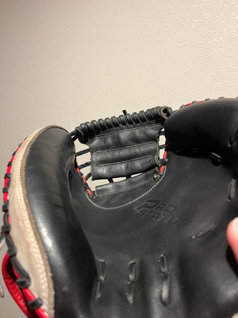 【美品】ZETT 軟式 キャッチャーミット 赤黒 プロステイタス