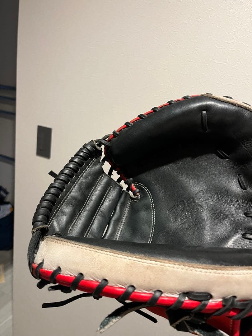 【美品】ZETT 軟式 キャッチャーミット 赤黒 プロステイタス