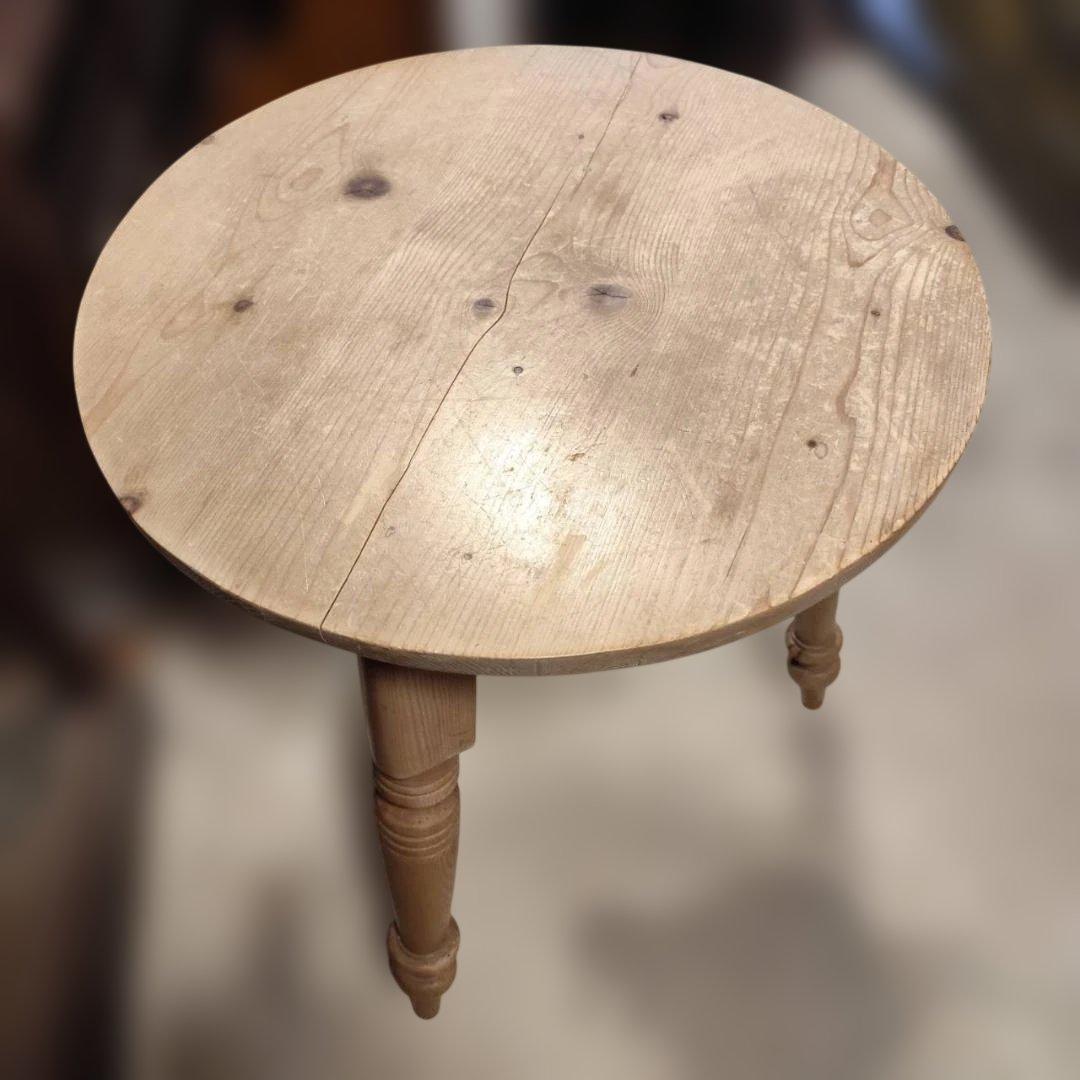 英国風 クリケットテーブル 無垢材 ろくろ脚 アンティーク 丸テーブル