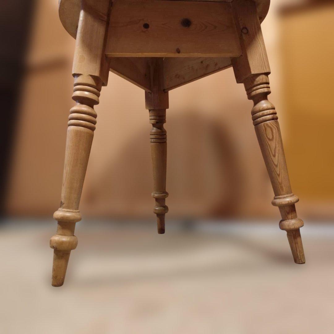 英国風 クリケットテーブル 無垢材 ろくろ脚 アンティーク 丸テーブル