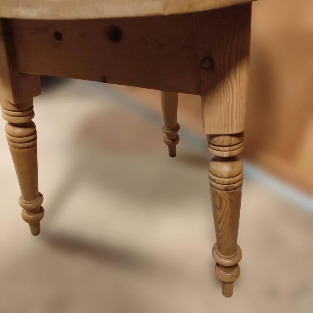 英国風 クリケットテーブル 無垢材 ろくろ脚 アンティーク 丸テーブル