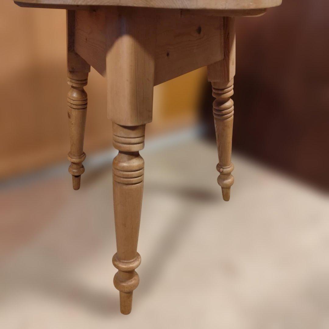 英国風 クリケットテーブル 無垢材 ろくろ脚 アンティーク 丸テーブル
