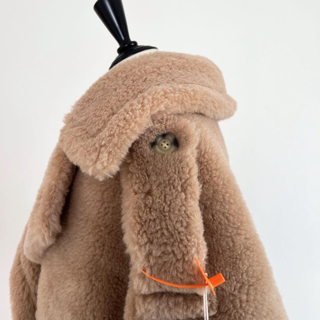 新品未使用 ベアテーラードポンチョアルパカ素材 ミルクティーベージュ