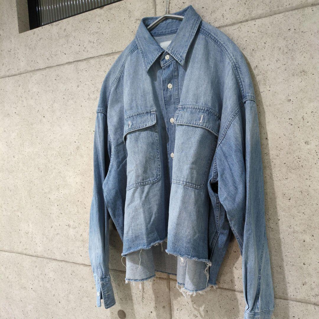 新春初売り特価♡極美品♡ウィムガゼット　デニムシャツ　F　切りっぱなし　フリンジ