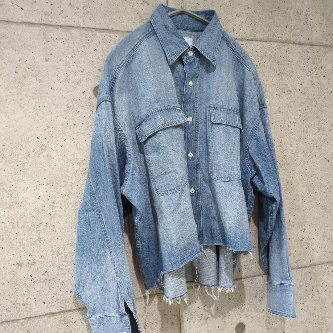 新春初売り特価♡極美品♡ウィムガゼット　デニムシャツ　F　切りっぱなし　フリンジ