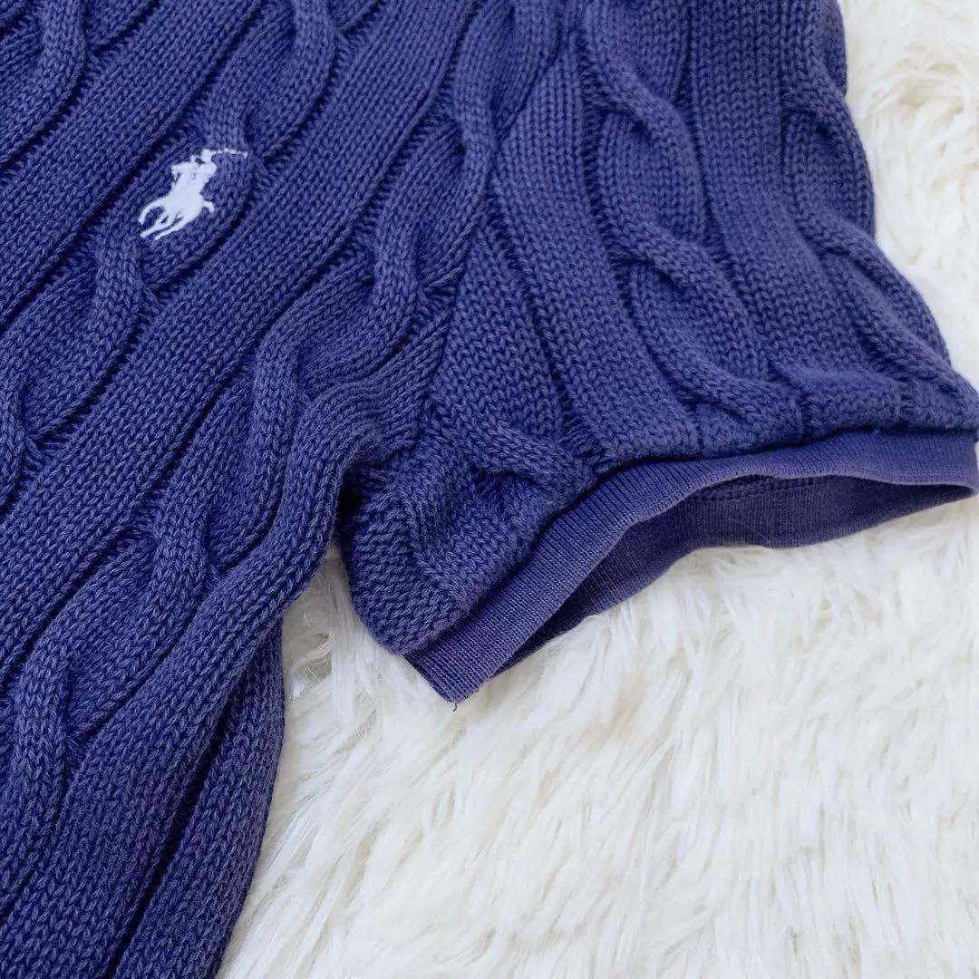 Polo Ralph Lauren ネイビー ケーブルニット M ウォッシュ加工