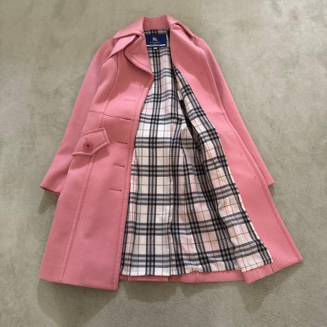 ✨希少✨ バーバリーブルーレーベル コート ベルト ノバチェック ピンク 38