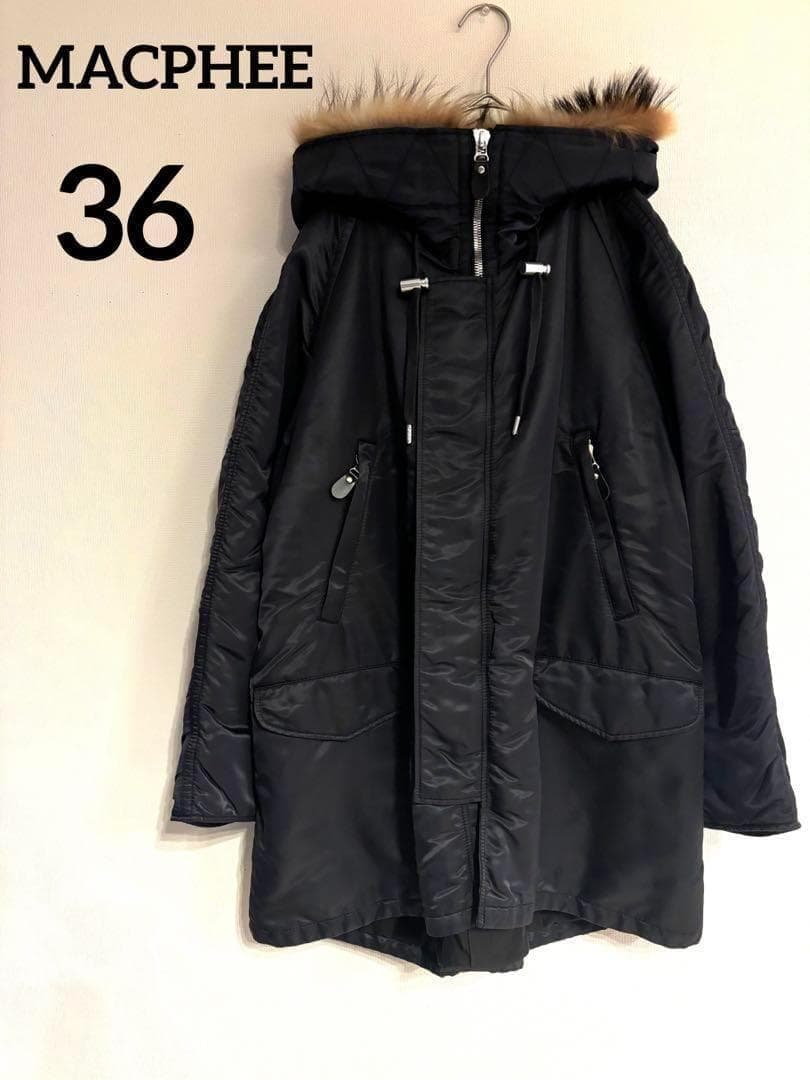 マカフィー　N-3B　ナイロンファーコンビモッズコート　36 ブラック　裏起毛