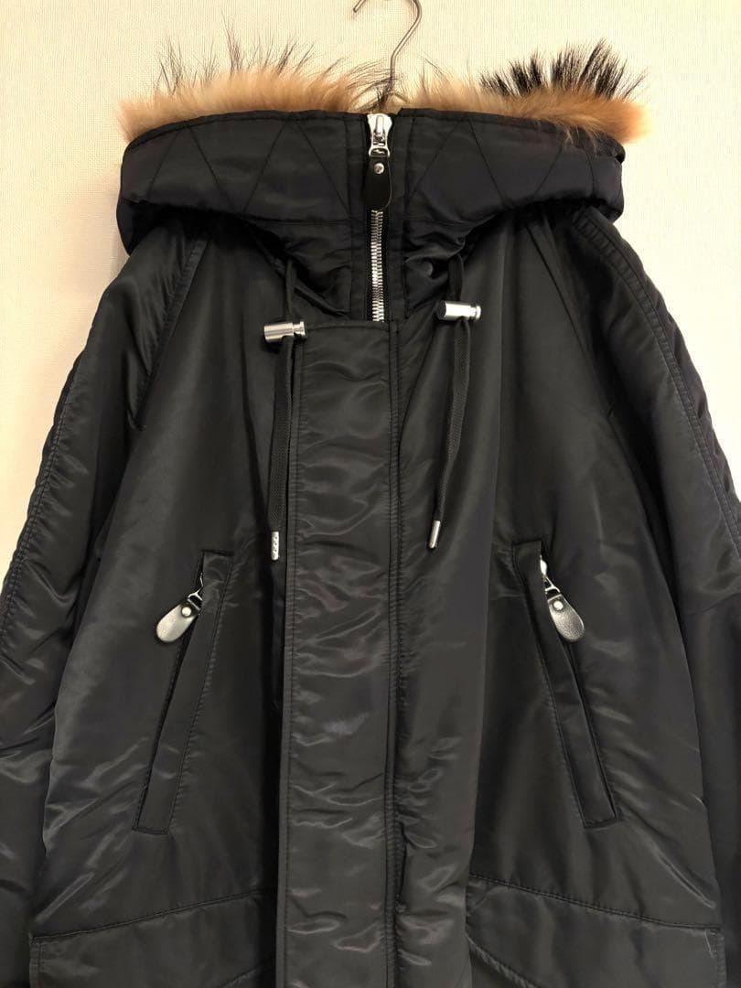 マカフィー　N-3B　ナイロンファーコンビモッズコート　36 ブラック　裏起毛