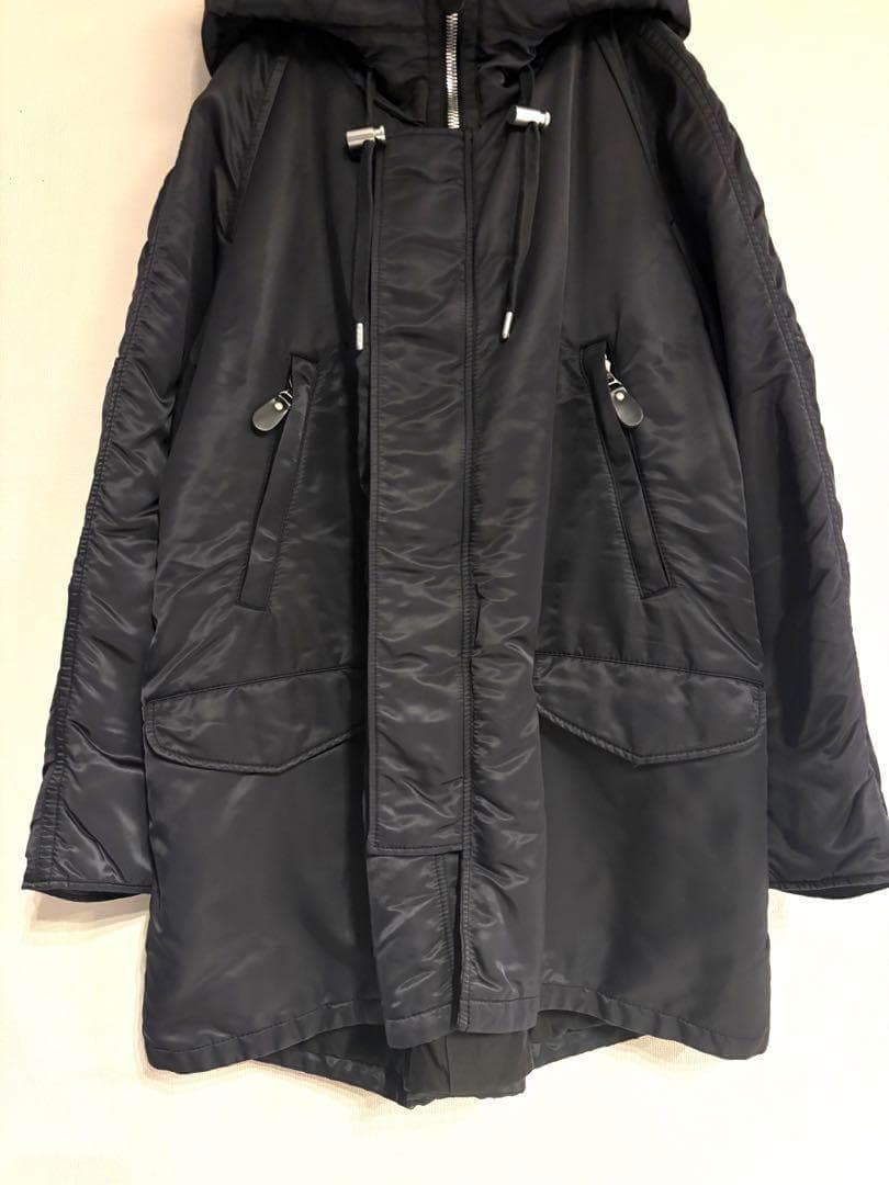 マカフィー　N-3B　ナイロンファーコンビモッズコート　36 ブラック　裏起毛