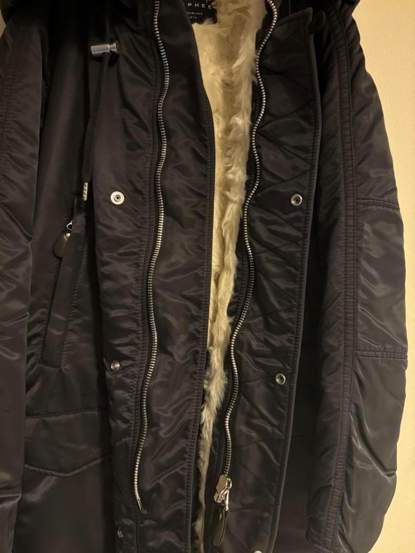 マカフィー　N-3B　ナイロンファーコンビモッズコート　36 ブラック　裏起毛