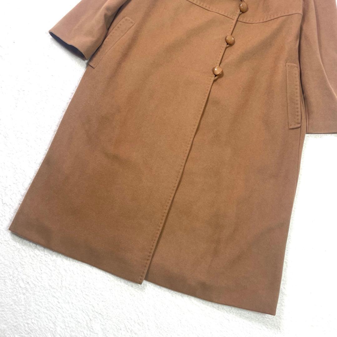 大きめ 13+✨レリアン カシミヤ 100%レトロ ロングコート キャメル