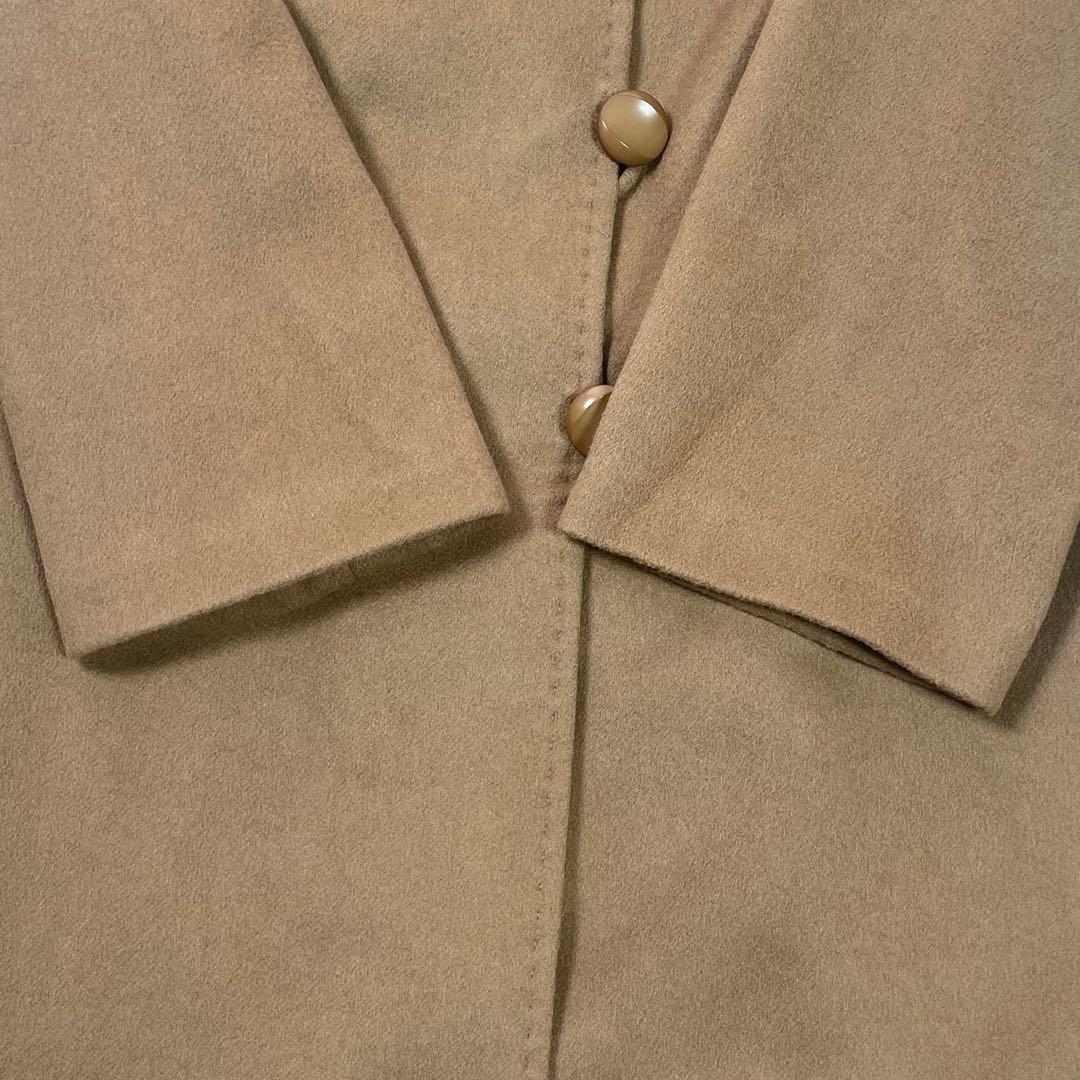 大きめ 13+✨レリアン カシミヤ 100%レトロ ロングコート キャメル