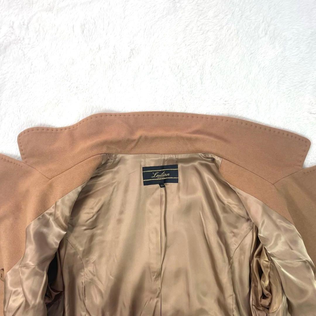 大きめ 13+✨レリアン カシミヤ 100%レトロ ロングコート キャメル