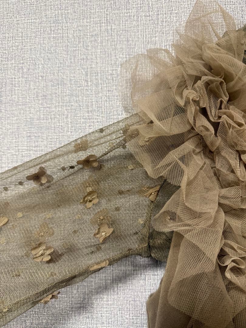 Rikoブラウン フリル付きマーメイドドレス