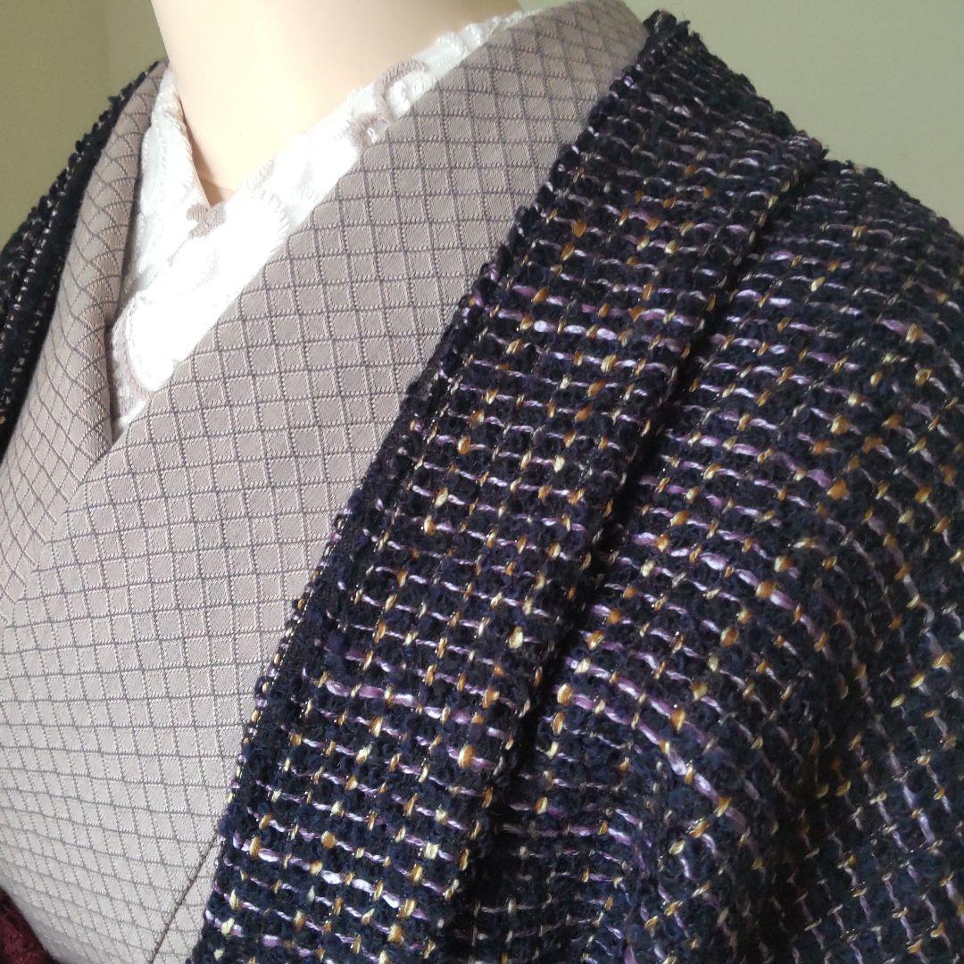 国産ふんわりツイード/パープル（紫）・モモンガカーディガン